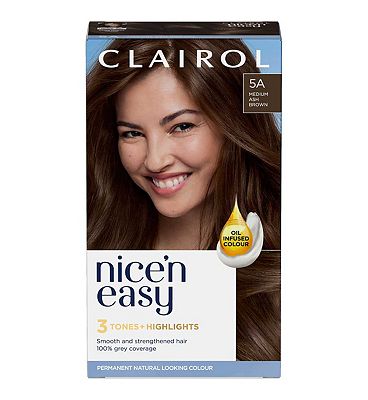 Clairol Nice'n Easy Crme Oil Infused Permanent Hair Dye 5A Medium Ash Brown 177ml