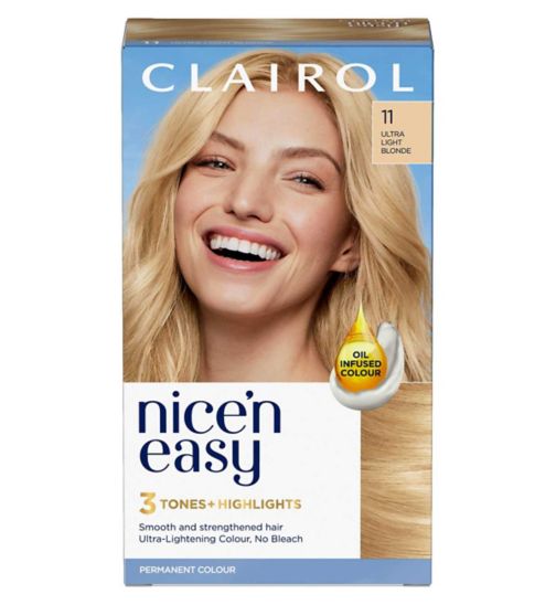 Clairol Nice'n Easy Crème Oil Infused Permanent Hair Dye 11 Ultra Light Blonde 177ml