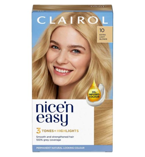 Clairol Nice'n Easy Crème Oil Infused Permanent Hair Dye 10 Extra Light Blonde 177ml