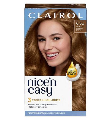 Clairol Nice’n Easy Crme Oil Infused Permanent Hair Dye 6.5G Lightest Golden Brown 177ml