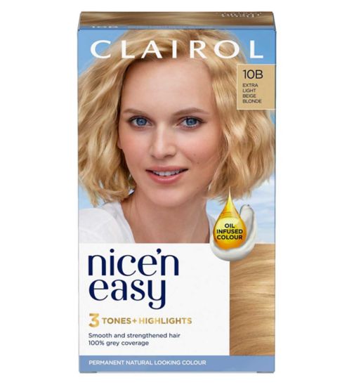 Clairol Nice'n Easy Crème Oil Infused Permanent Hair Dye 10B Extra Light Beige Blonde 177ml (Formerly Shade 9.5B)