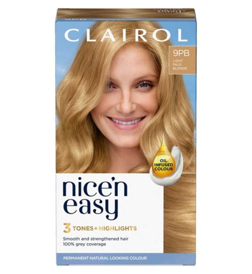 Clairol Nice'n Easy Crème Oil Infused Permanent Hair Dye 9PB Light Pale Blonde 177ml