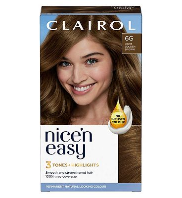 Clairol Nice’n Easy Crme Oil Infused Permanent Hair Dye 6G Light Golden Brown 177ml