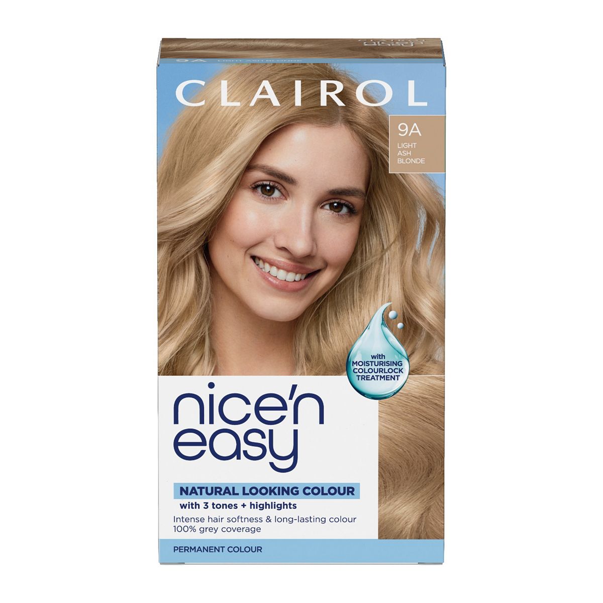 Clairol Nice'n Easy Crème Oil Infused Permanent Hair Dye 9A Light Ash Blonde 177ml