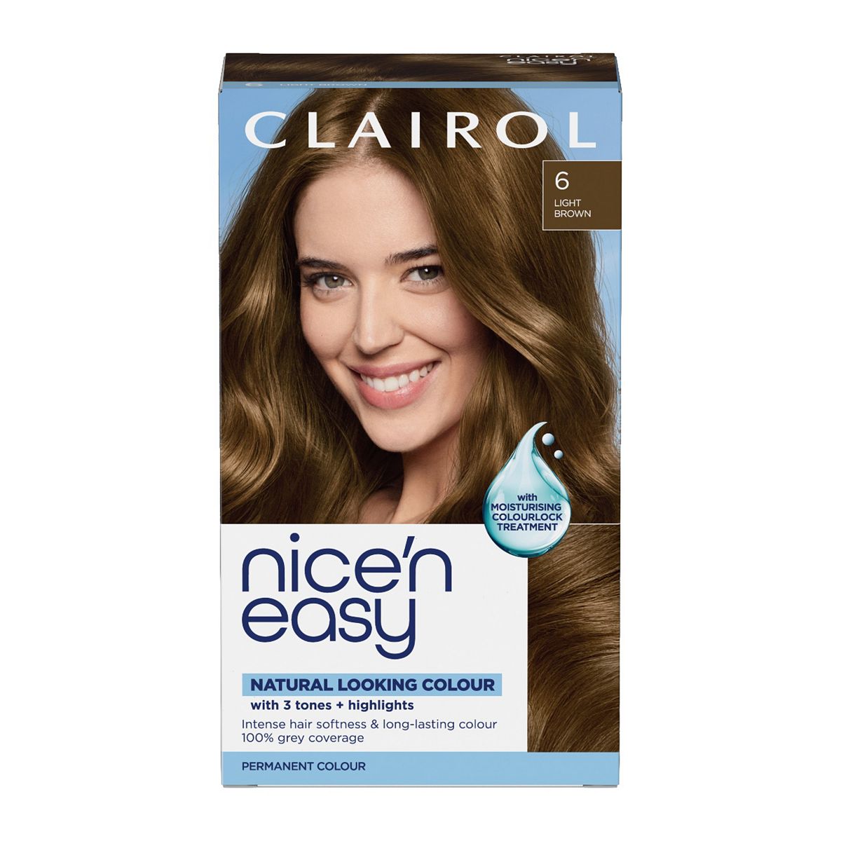 Clairol Nice'n Easy Crème Oil Infused Permanent Hair Dye 6 Light Brown 177ml