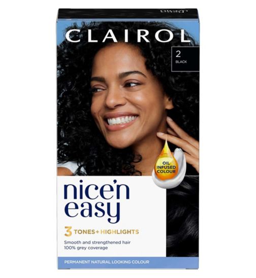 Clairol Nice'n Easy Crème Oil Infused Permanent Hair Dye 2 Black 177ml