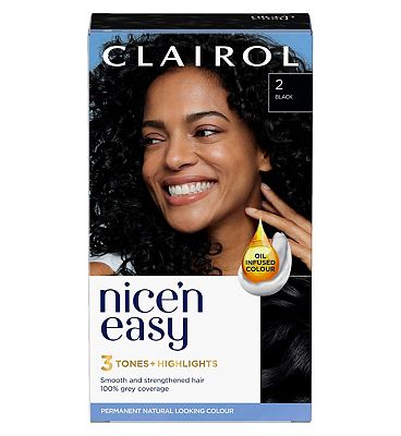 Clairol Nice’n Easy Crme Oil Infused Permanent Hair Dye 2 Black 177ml