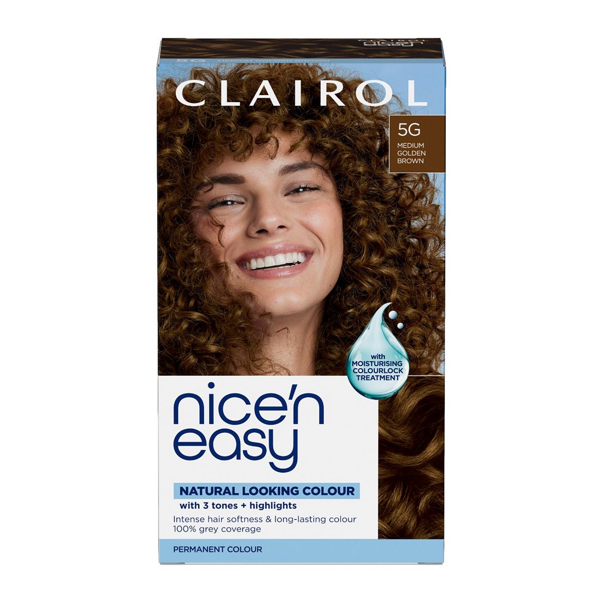Clairol Nice'n Easy Crème Oil Infused Permanent Hair Dye 5G Medium Golden Brown 177ml