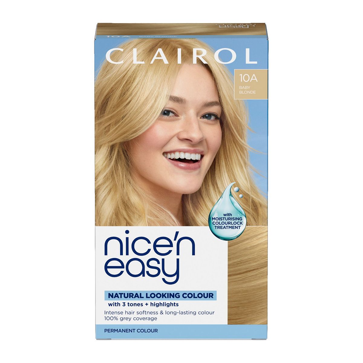 Clairol Nice'n Easy Crème Oil Infused Permanent Hair Dye 10A Baby Blonde 177ml