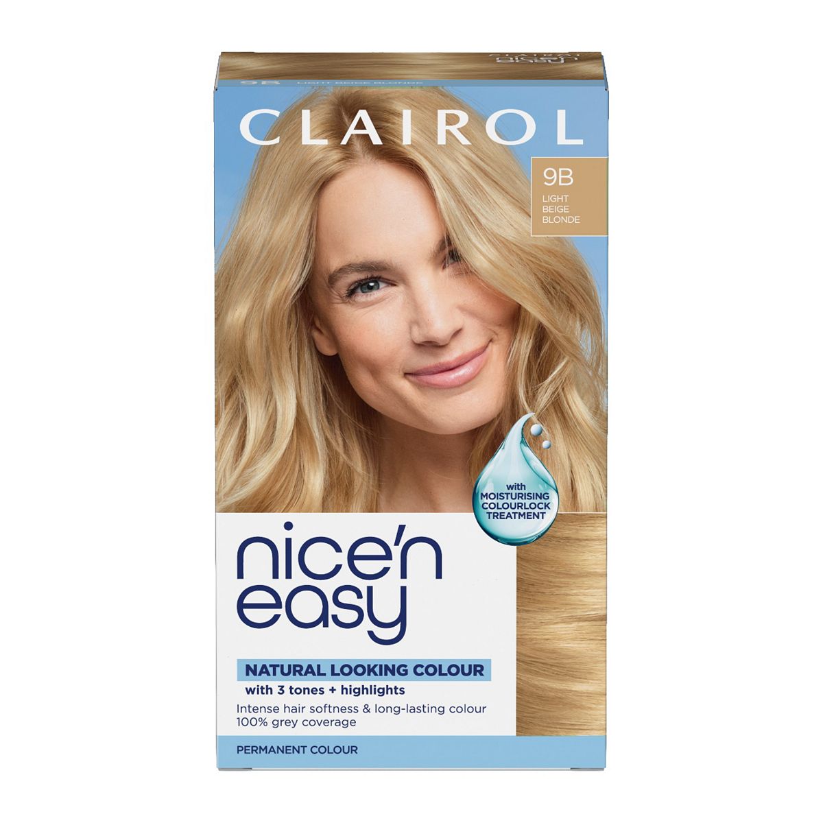 Clairol Nice'n Easy Crème Oil Infused Permanent Hair Dye 9B Light Beige Blonde 177ml