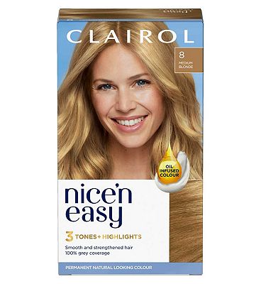 Clairol Nice'n Easy Crme Oil Infused Permanent Hair Dye 8 Medium Blonde 177ml