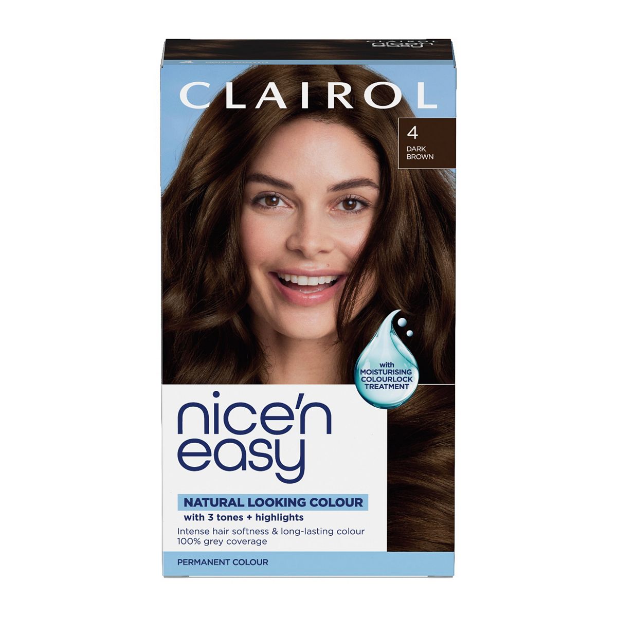 Clairol Nice'n Easy Crème Oil Infused Permanent Hair Dye 4 Dark Brown 177ml
