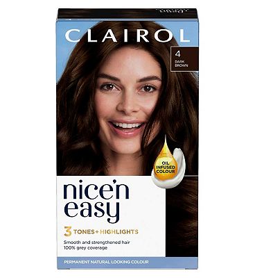 Clairol Nice'n Easy Crme Oil Infused Permanent Hair Dye 4 Dark Brown 177ml