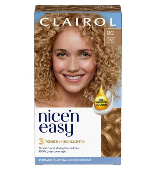 Clairol Nice'n Easy Crème Oil Infused Permanent Hair Dye 8G Medium Honey Blonde 177ml