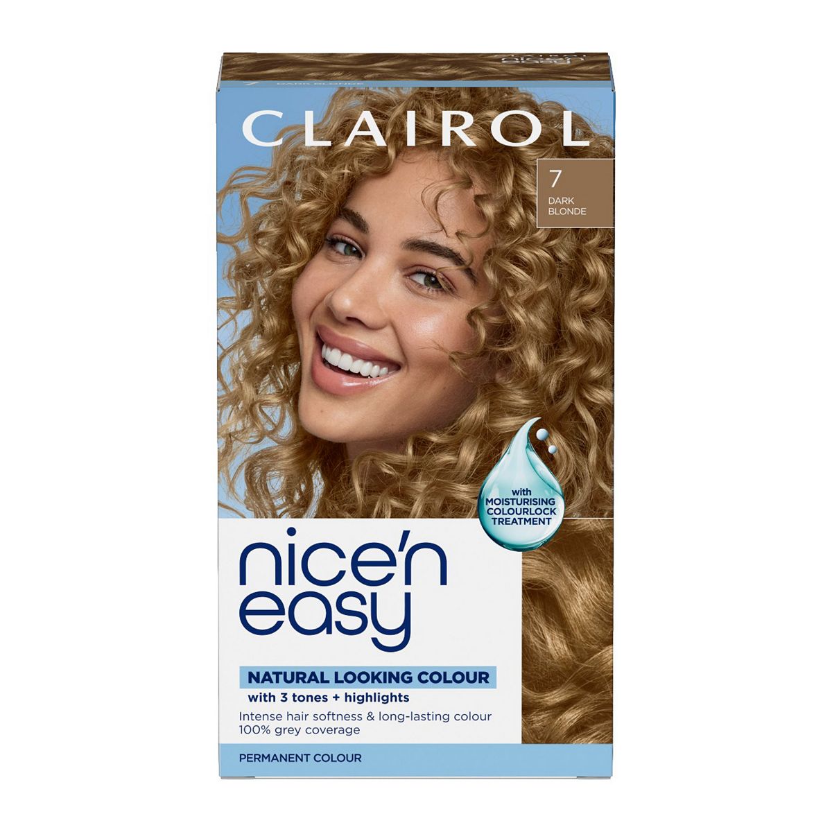 Clairol Nice'n Easy Crème Oil Infused Permanent Hair Dye 7 Dark Blonde 177ml