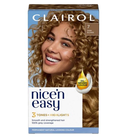Clairol Nice'n Easy Crème Oil Infused Permanent Hair Dye 7 Dark Blonde 177ml