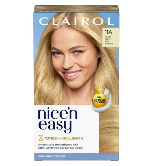 Clairol Nice'n Easy Crème Oil Infused Permanent Hair Dye 11A Ultra Light Ash Blonde 177ml