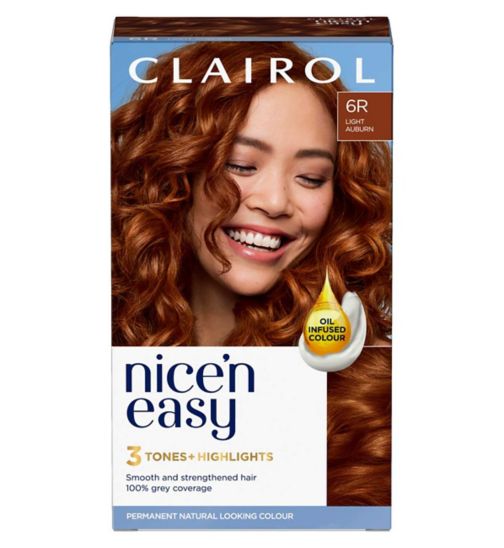 Clairol Nice'n Easy Crème Oil Infused Permanent Hair Dye 6R Light Auburn 177ml