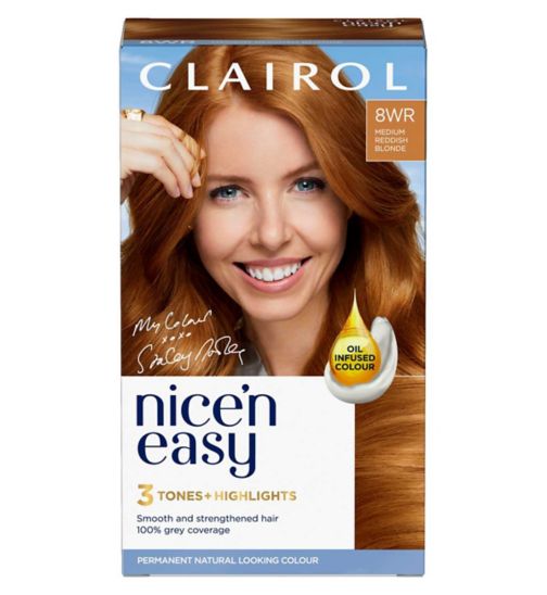 Clairol Nice'n Easy Crème Oil Infused Permanent Hair Dye 8WR Golden Auburn 177ml