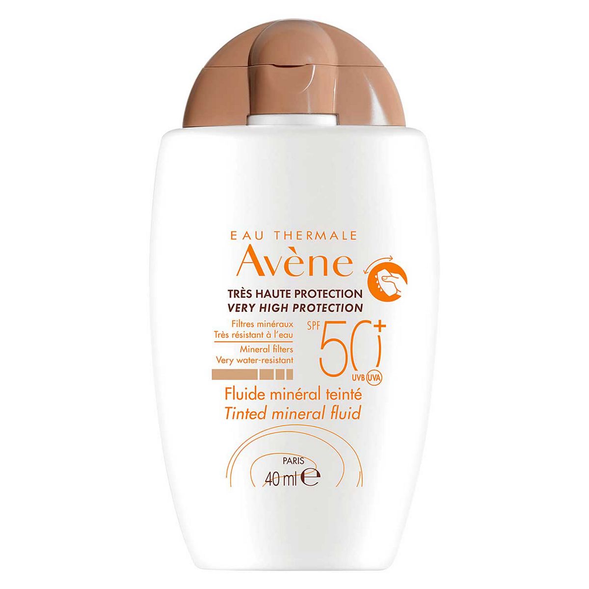 Avene Avène Very High Protection Tinted Mineral Fluid Spf50+ Sun Cream For Intolerant Skin 40ml