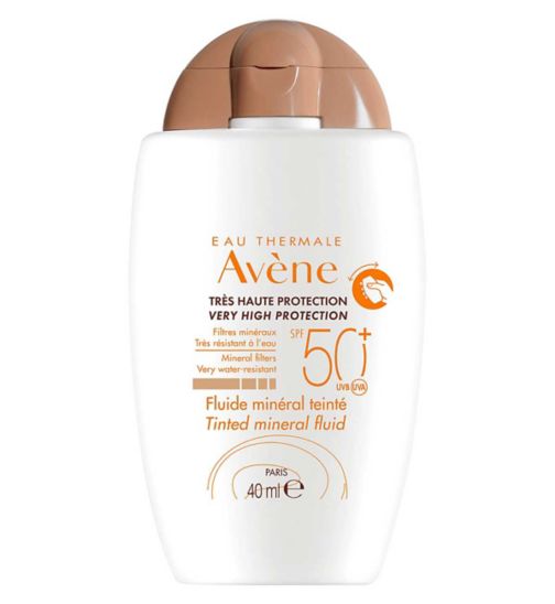 Avène Very High Protection Tinted Mineral Fluid SPF50+ Sun Cream for Intolerant Skin 40ml