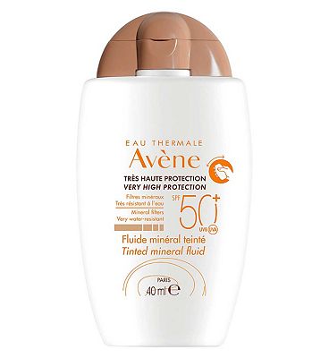 Avne Very High Protection Tinted Mineral Fluid SPF50+ Sun Cream for Intolerant Skin 40ml