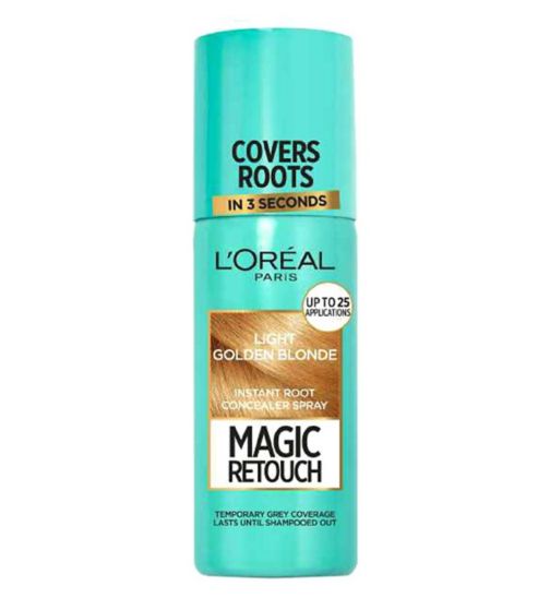 L’Oreal Magic Retouch Light Golden Blonde Temporary Instant Grey Root Concealer Spray, Easy Application, 75ml