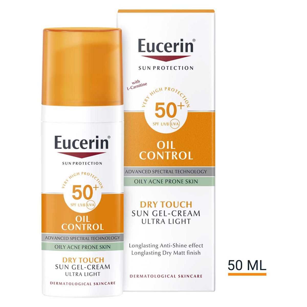 Eucerin Sun Oil Control Dry Touch Facial Cream For Oily Acne Prone Skin Spf50+ 50ml
