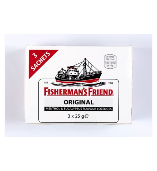 Fisherman's Friend Original - Menthol & Eucalyptus Flavour Lozenges - 3 Sachets