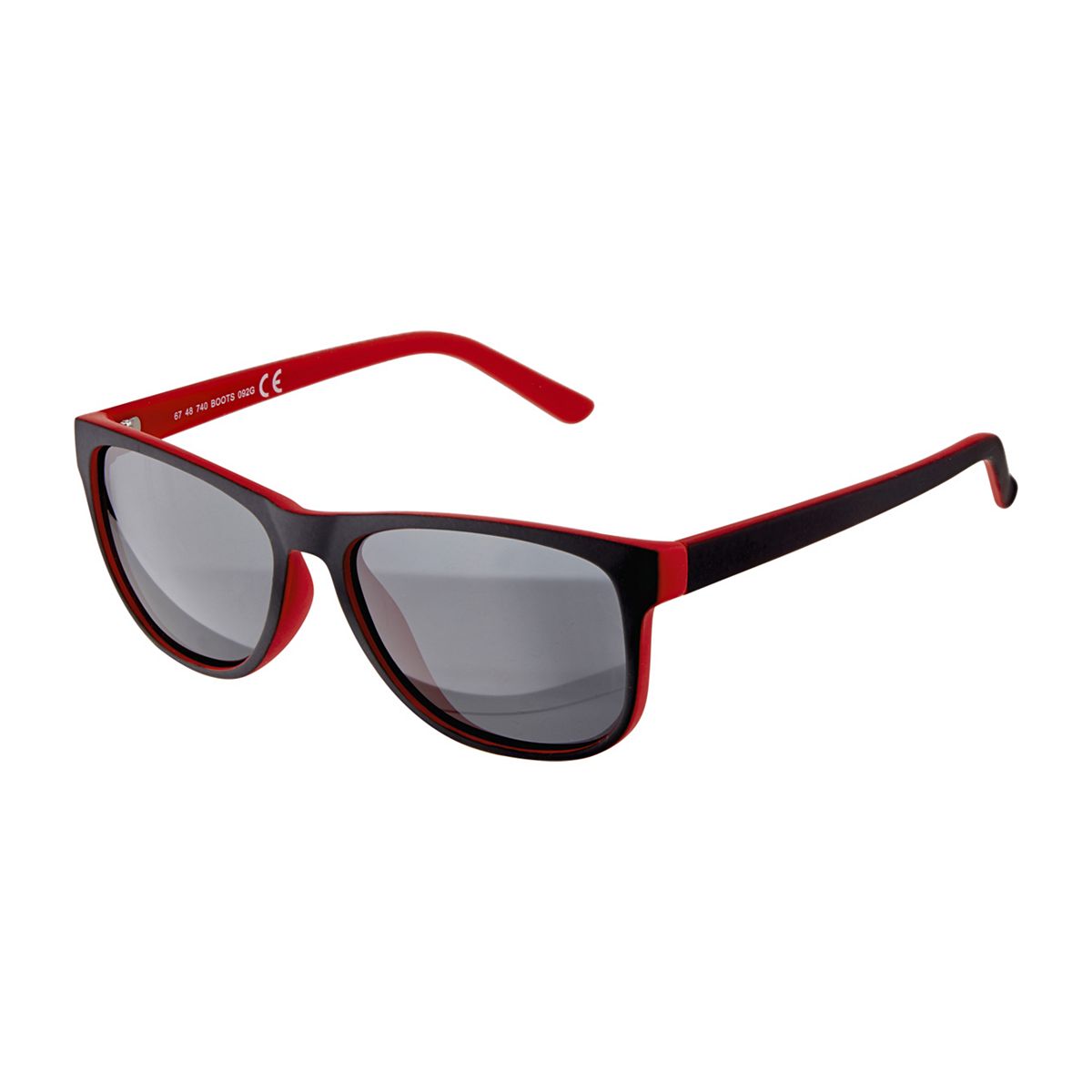   Men's Polarised Sunglasses - Matt Black And Red Frame Multicolor
