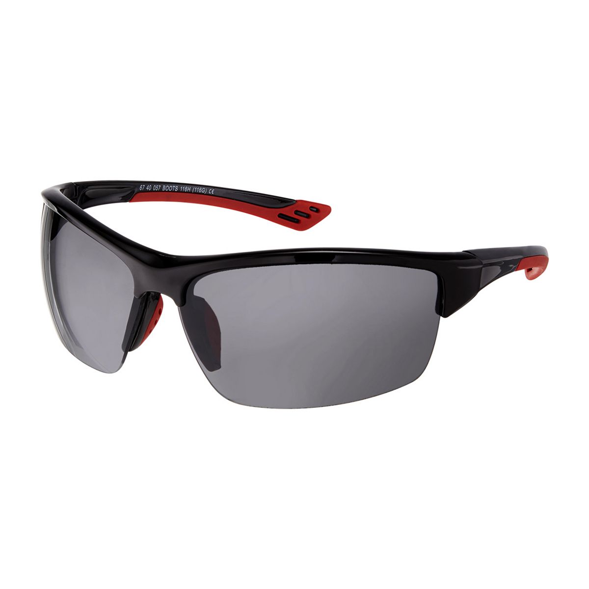   Active Sunglasses - Black And Red Semi Rimless Frame Multicolor