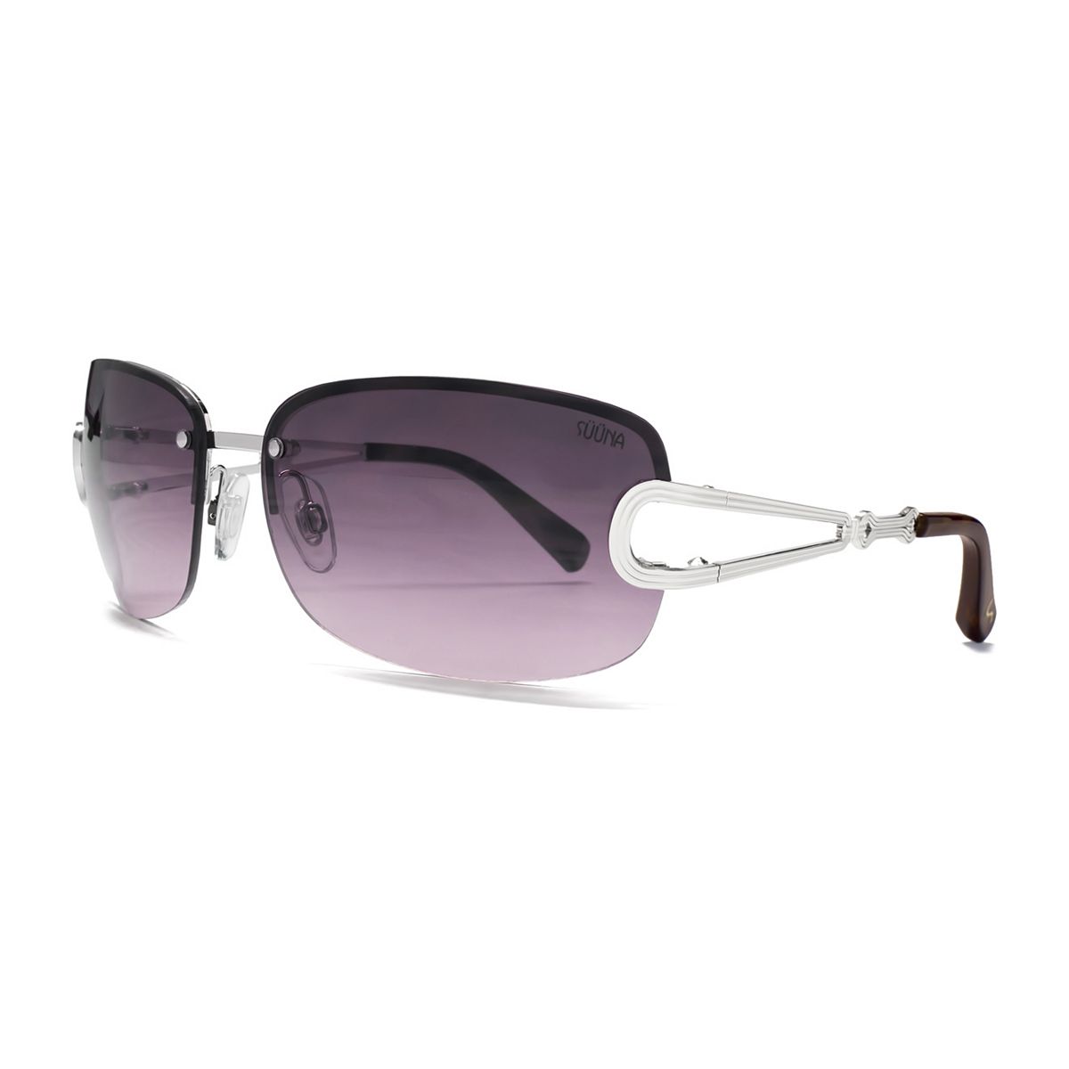 Suuna Woman Sunglasses - Semi Rimless Silver Frame Multicolor