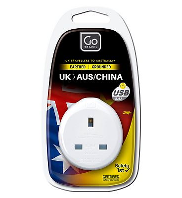 Go Travel UK to Australia/China USB Adaptor