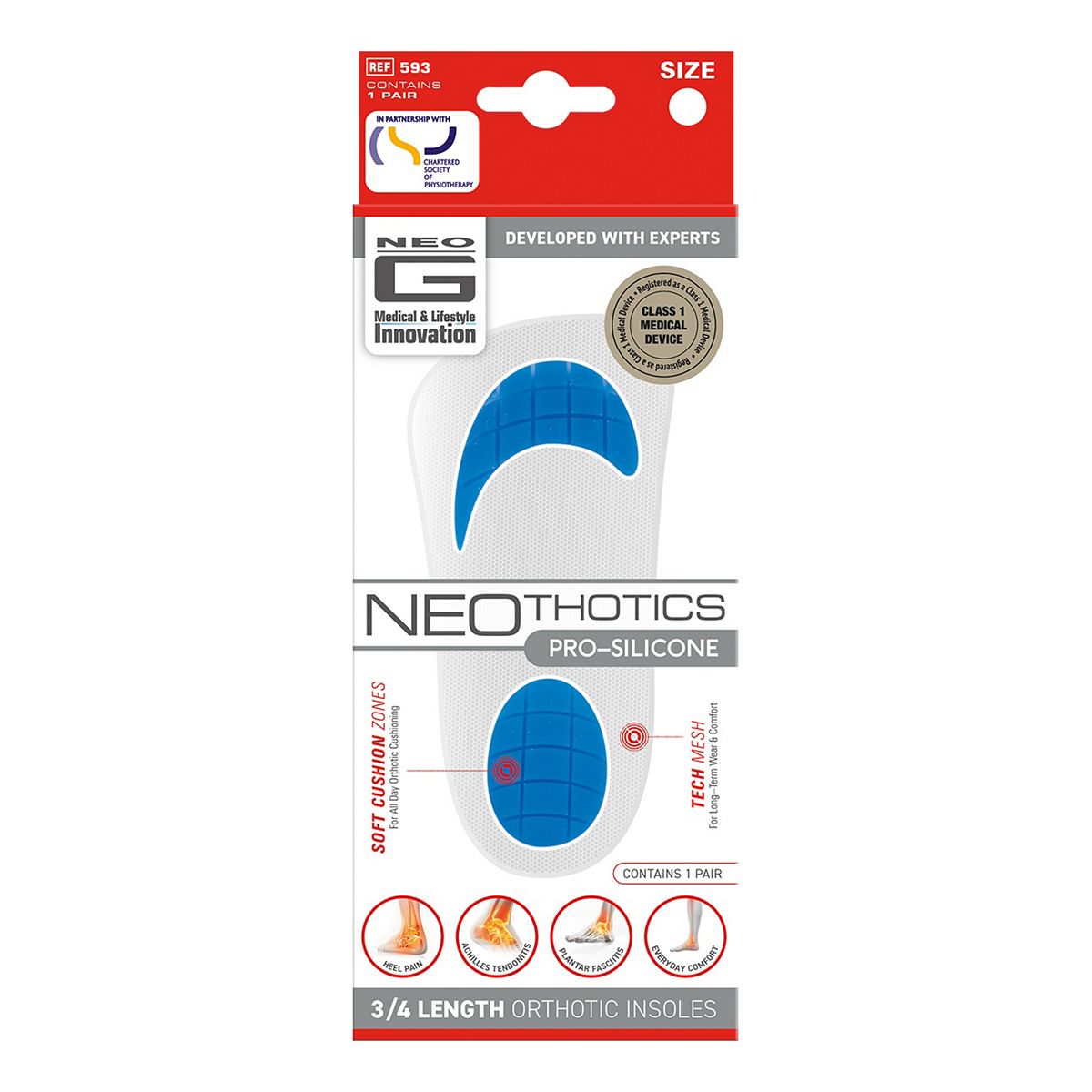 Neo G Neothotics 3/4 Length Insoles Small 1 Pair