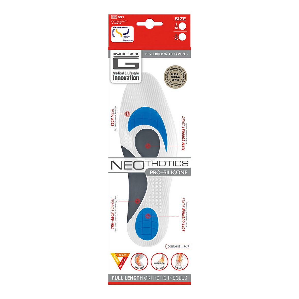 Neo G Neothotics Full Length Insoles Large 1 Pair