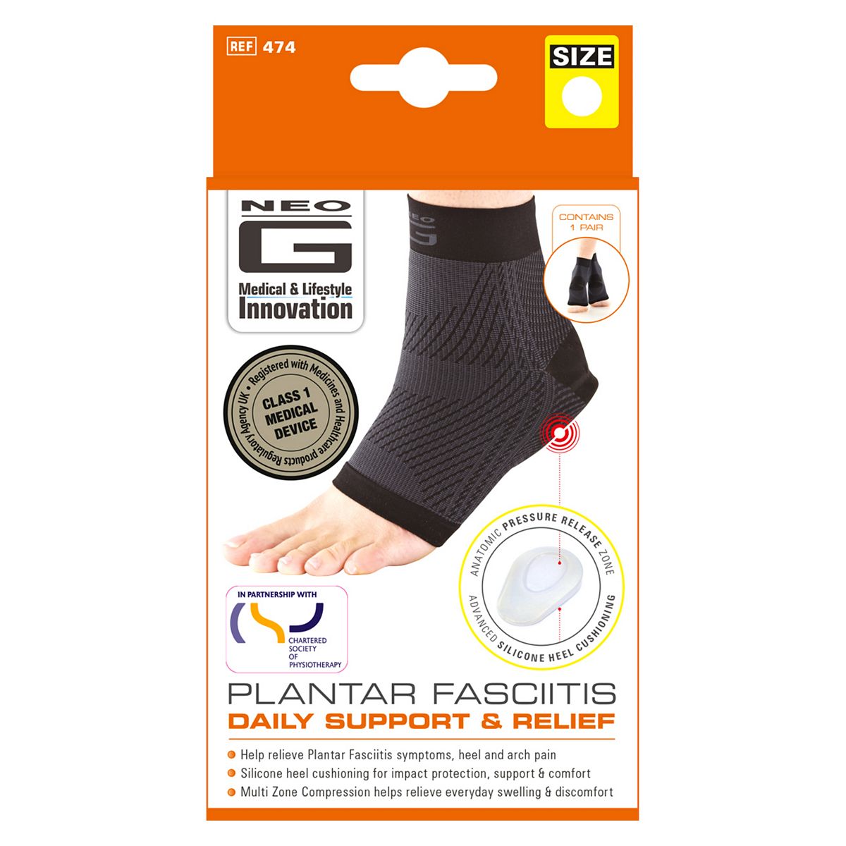 Neo G Plantar Fasciitis Daily Support & Relief Extra Large - 1 Pair