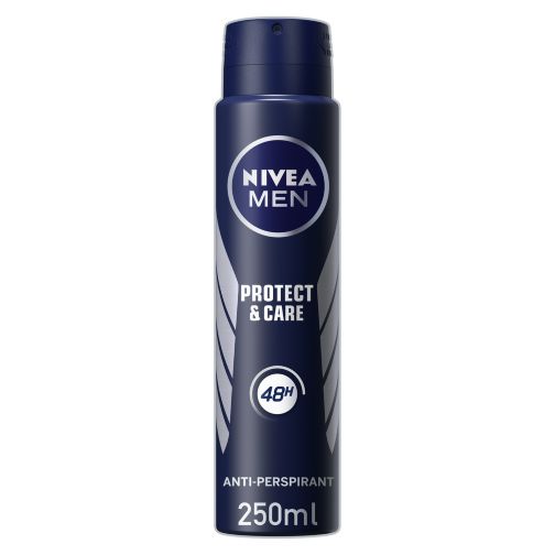 NIVEA MEN Anti-Perspirant Deodorant Spray, Protect & Care, 48 Hours Deo, 250ml