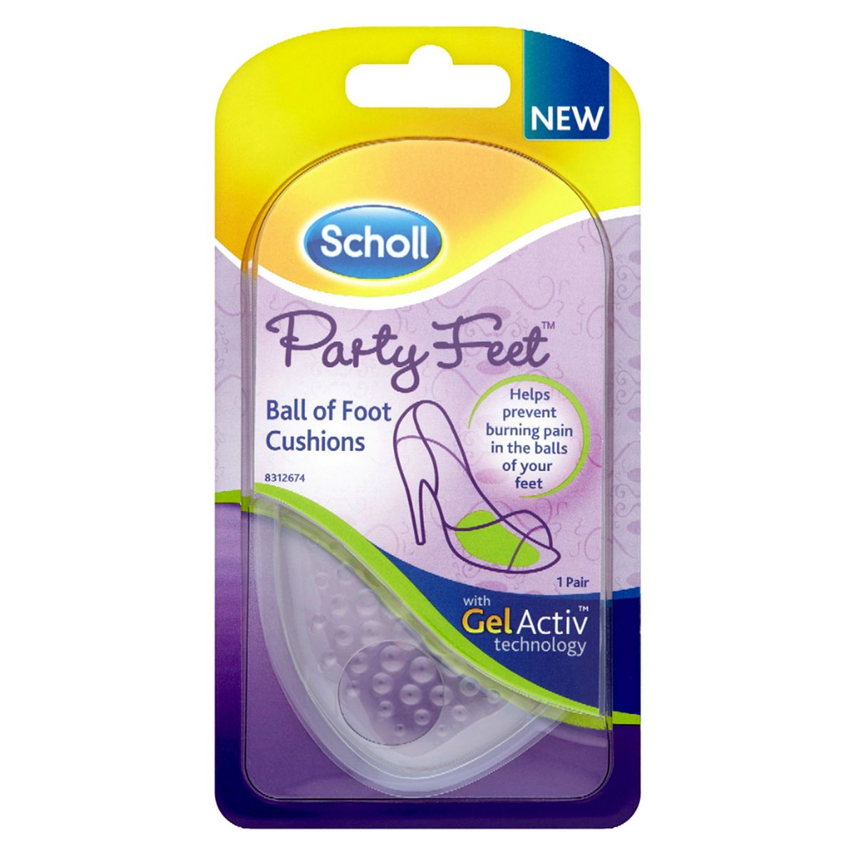 Scholl Party Feet Ball Of Foot Cushions With Gelactiv Technology - 1 Pair