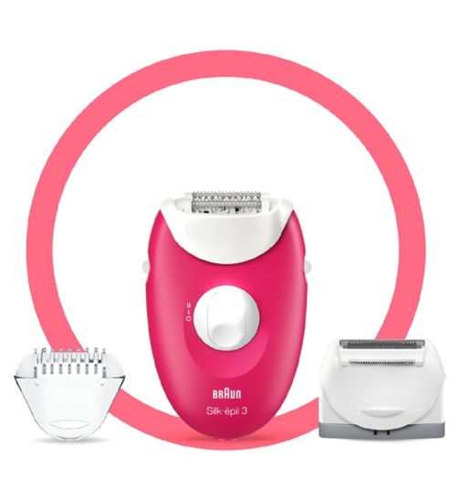 Braun Silk-épil 3, Epliator for Long Lasting Hair Removal - White/Pink 3-410