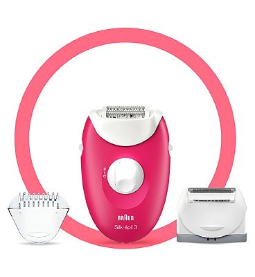 Braun Silk-pil 3, Epliator for Long Lasting Hair Removal - White/Pink 3-410