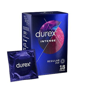 Durex Intense Ribbed & Dotted Condoms - Regular Fit - 18 pack