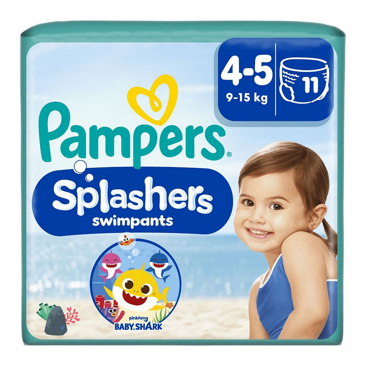 Pampers Splashers Size 4-5 11 Disposable Swim Pants 9-14Kg
