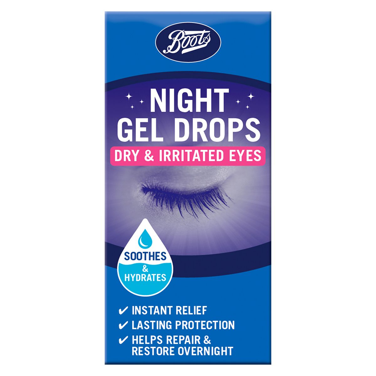 Boots Night Gel Drops - Dry & Irritated Eyes 10Ml
