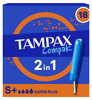 Tampax Compak Super Plus Tampons Applicator 18X