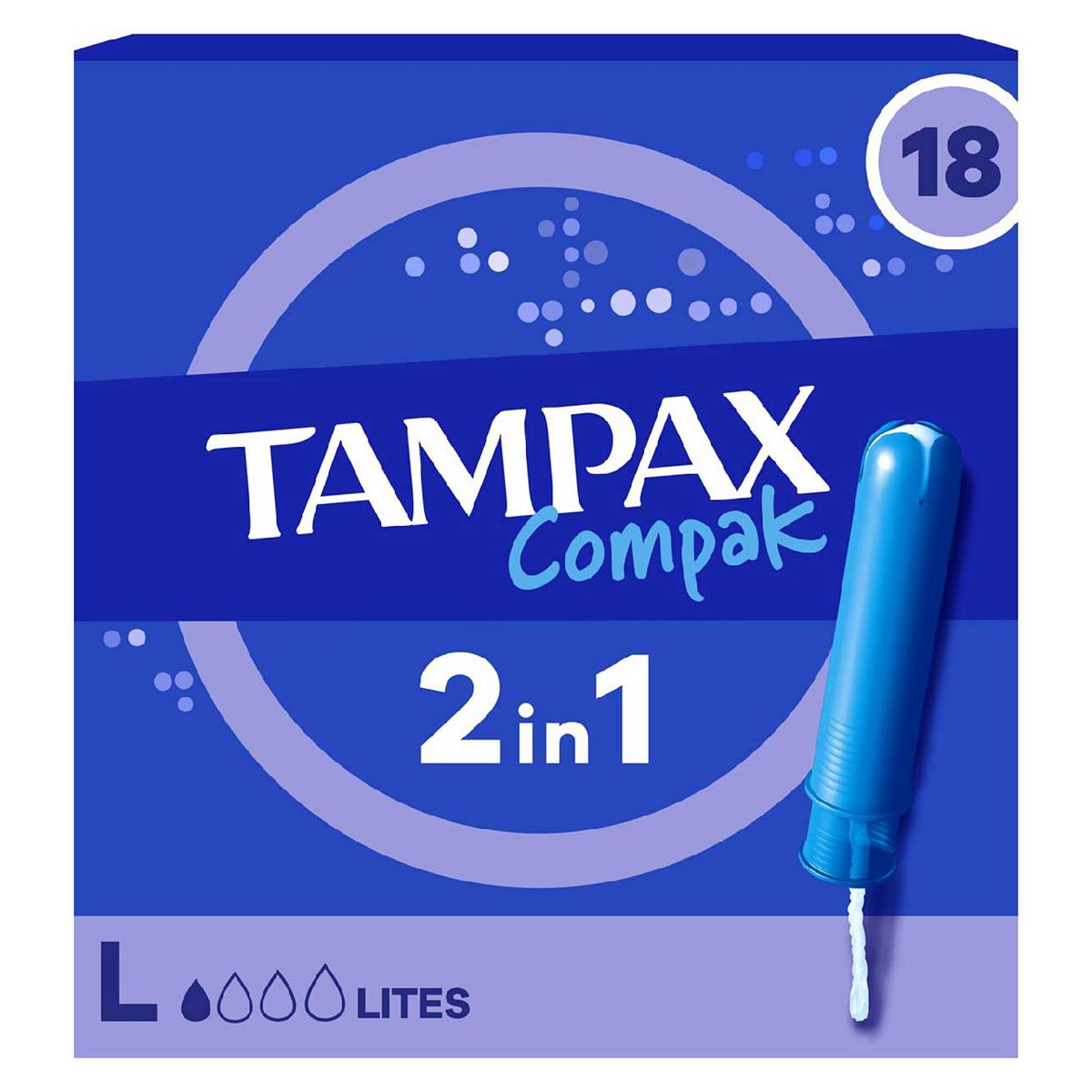 Tampax Compak Lites Tampons Applicator 18X