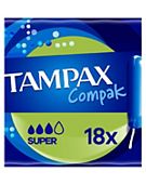 Tampax Compak Super Tampons Applicator 18X