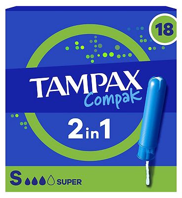 Tampax Compak Super Tampons Applicator 18X