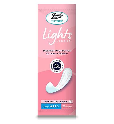 Staydry Lights Long Liners for Light Incontinence - 20 Pack