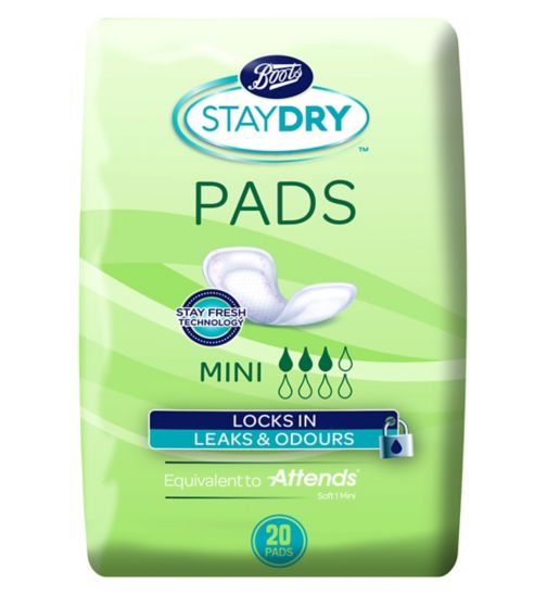 Staydry Mini Pads for Light Incontinence - 20 Pack