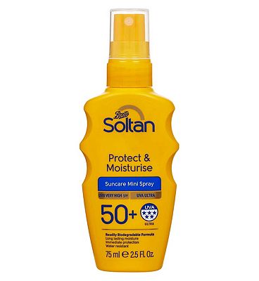 Soltan Protect & Moisturise SPF50+ 75ml Mini Sun Cream Spray